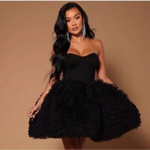 Fashion nova Luxe collection Nikki Ruffle mini dress xl